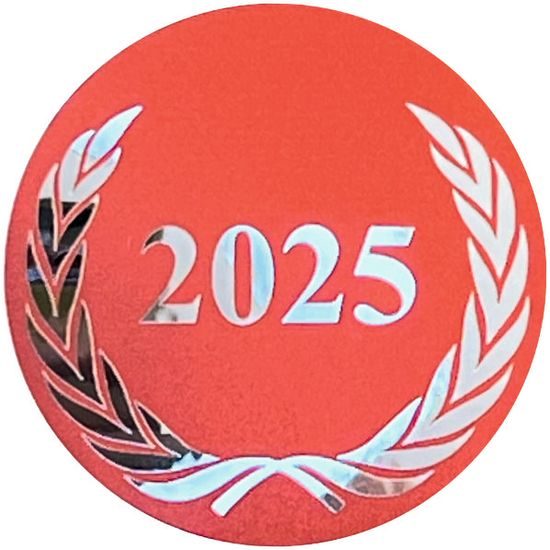 Emblem rot metallisch EM02, 2,5cm | Nummer