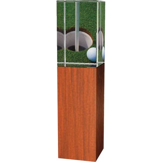 Golftrophäe -Holz-Glas kombination CRG4021M4