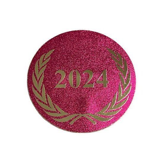 Emblem rosa metallisch EM04, 5cm