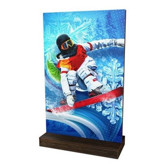Dřevěná plaketa WPLAW01M01 | Snowboard