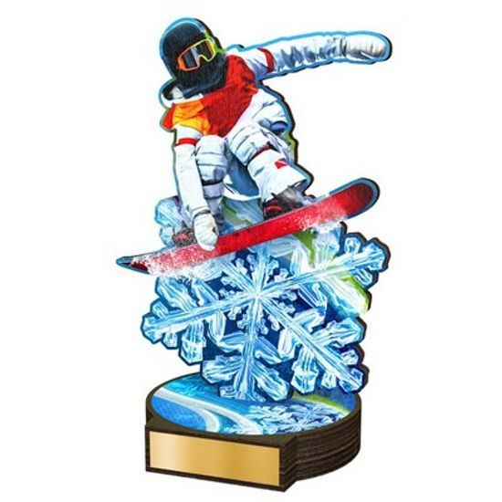 Dřevěná plaketa RW157 | Snowboard