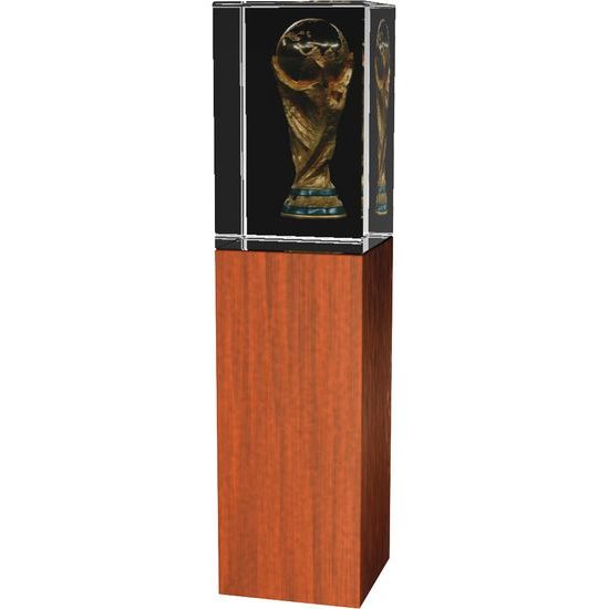 Sklenená trofej-kombinácia skla a dreva CR4021M27 | Futbal