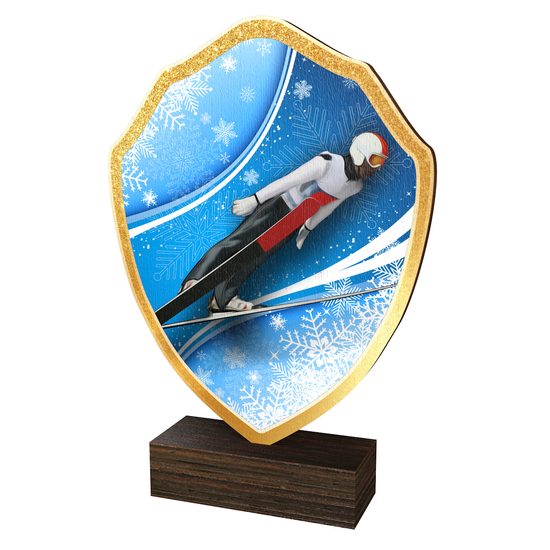 Dřevěná plaketa TFRW301 | Skoky na lyžích