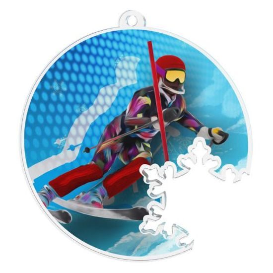 Acrylmedaille MDAS050M7 | Skifahren