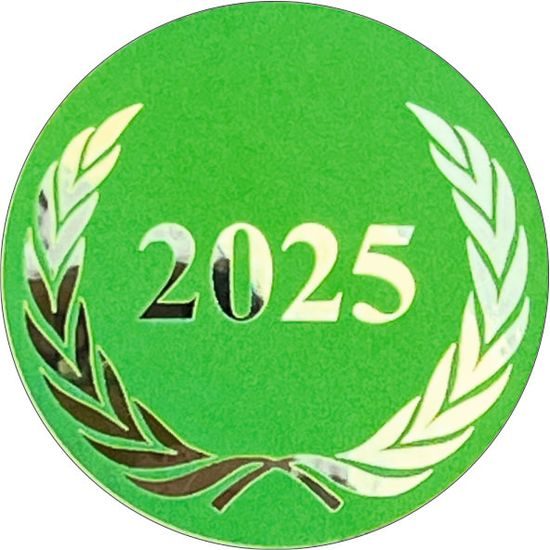 Emblem grün metallisch EM05, 2,5cm | Nummer