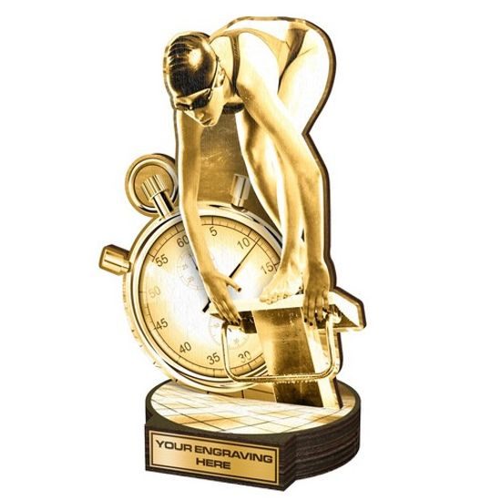 Dřevěná plaketa RWR176 | Plavání