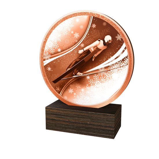 Dřevěná plaketa TFRW804 | Skoky na lyžích