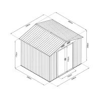 HECHT8X8PLUS - Magazie gradina din tabla 248 x 248 x 208 cm