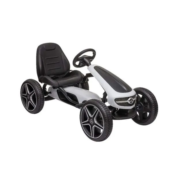 MERCEDES BENZ PEDAL GO KART WHITE - KART ALB, CU PEDALE