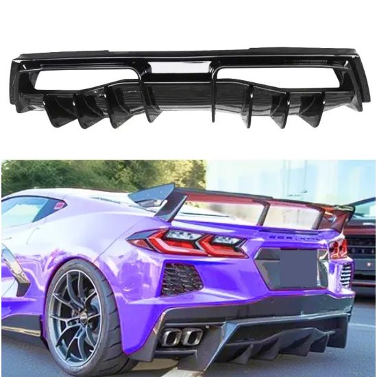 Zadní difuzor Chevrolet Corvette C8 Z06 s černými koncovky (2020+ )