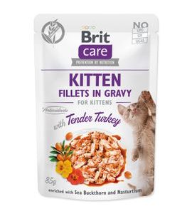 Brit Care Cat Kitten Fillets in Gravy with Tender Turkey Pouch 85g