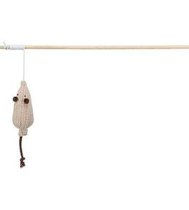 Trixie Hrací prut s myškou, catnip, dřevo/tkanina,, 40 cm