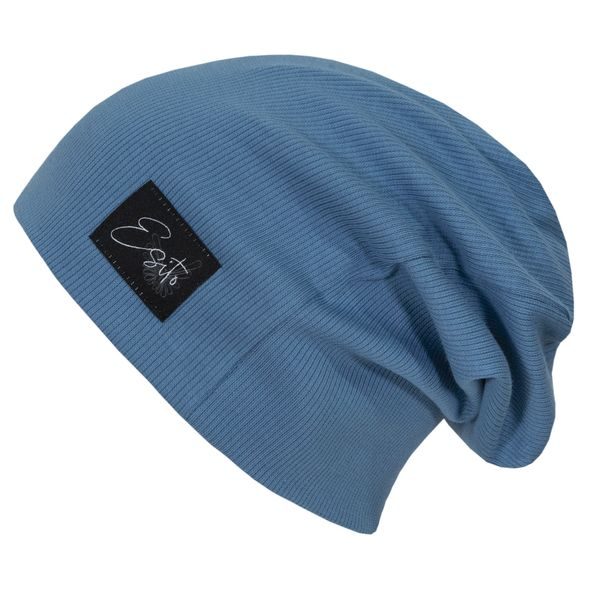 ESITO Žebrovaná čepice spadená Color Blue - 40 / modrá