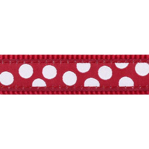 Red Dingo Vodítko RD přep. 15 mm x 2 m - White Spots on Red