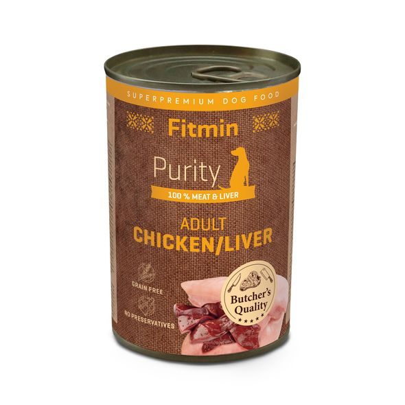 Fitmin Purity Konzerva kuřecí s játry pro psy 400 g