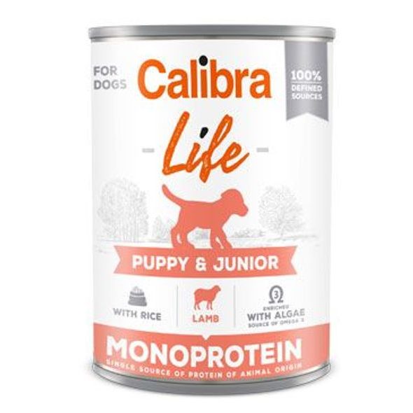 Calibra Dog Life konzerva Puppy & Junior Lamb with rice 400g