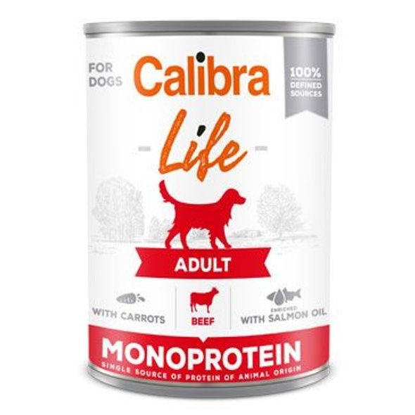 Calibra Dog Life konzerva Adult Beef with carrots 400g