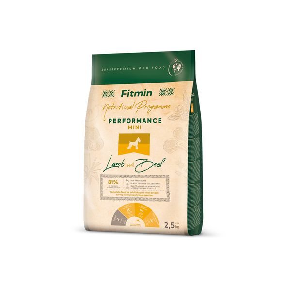 Fitmin Mini Performance Lamb With Beef krmivo pro psy 2,5 kg