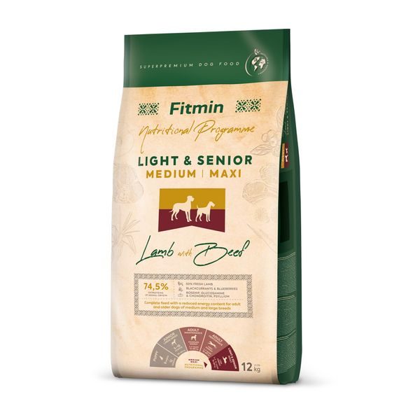 Fitmin MediumMaxi Light Senior Lamb Beef krmivo pro psy 12kg