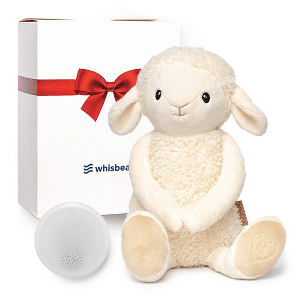 Whisbear® Šumící ovečka se světlem, ukolébavkami a senzorem pláče