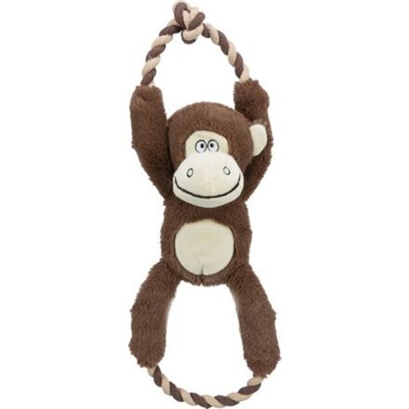 Trixie Plyšová opice s vnitřním lanem 40 cm, se zvukem, polyester/bavlna
