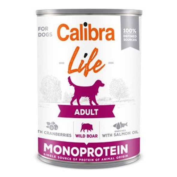 Calibra Dog Life konzerva Adult Wild boar with cranberries 400g