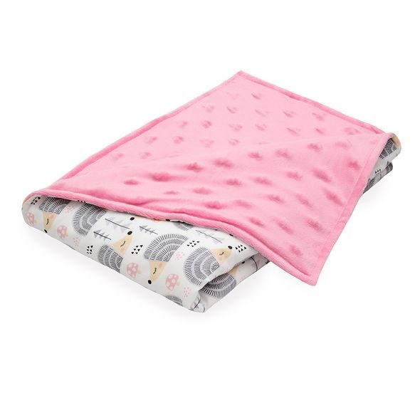 Scamp deka minky-oboustranná (Pink Hedgehog Grey)
