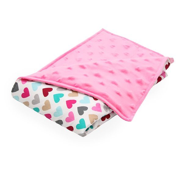 Scamp deka minky-oboustranná (Pink Colorful Heart)