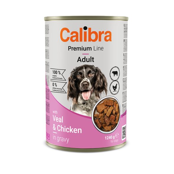 Calibra Dog Premium konzerva Veal&Chicken 1240 g