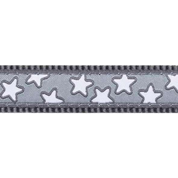 Red Dingo Vodítko RD přep. 12 mm x 2 m - Stars White on Grey