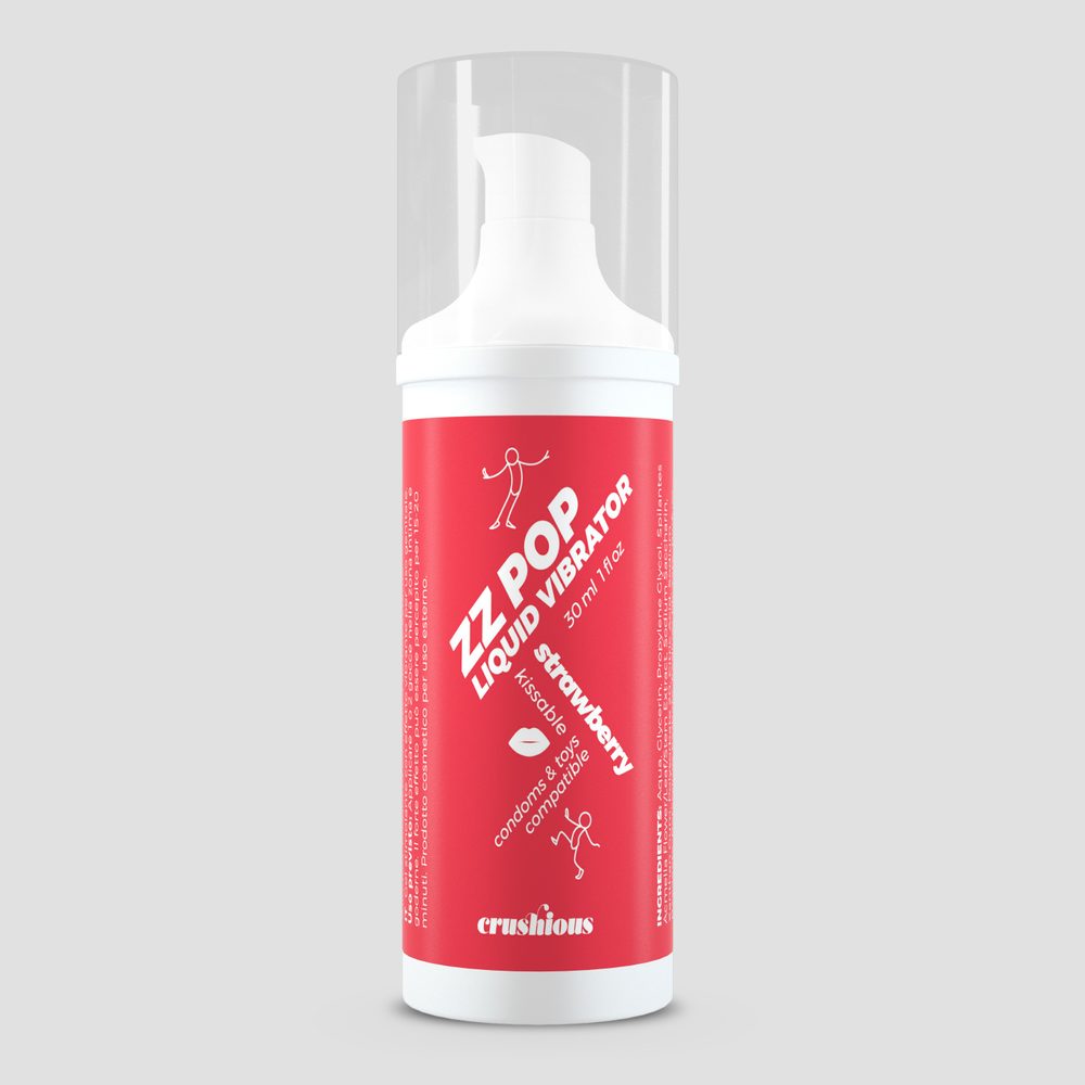 Crushious Zz Pop Liquid Vibrator Strawberry Aroma 30ml (obrázek 3)