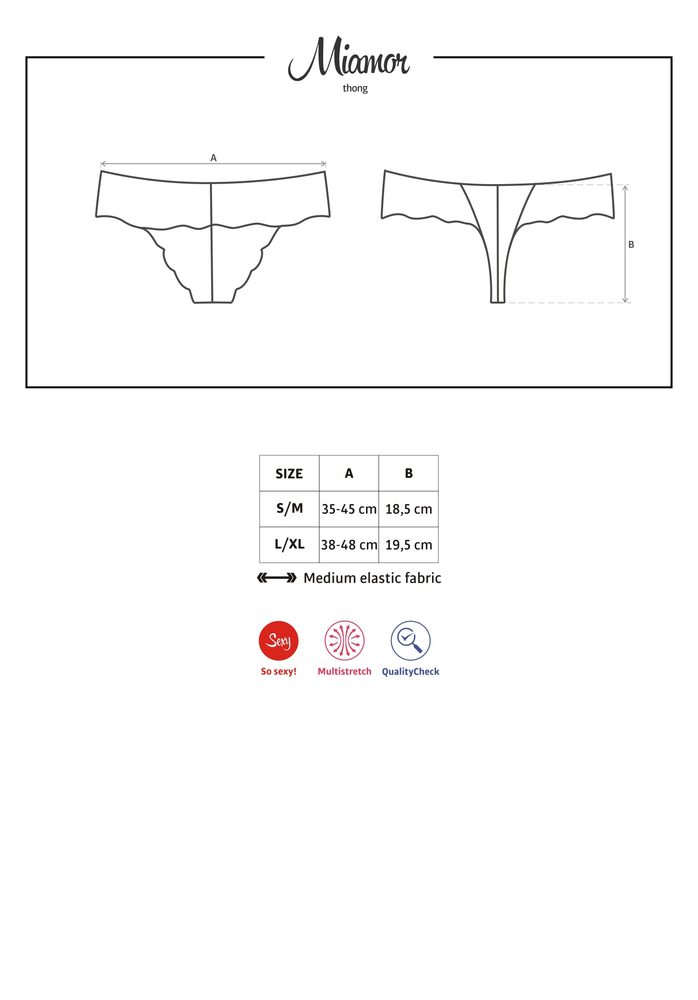 Tanga Obsessive Miamor thong - černá - L/XL (obrázek 5)