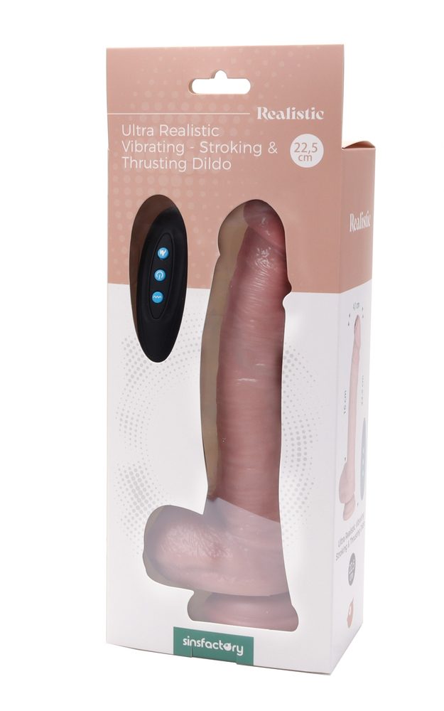 SinsFactory Ultra Realistic Vibrating Stroking & Thrusting Dildo 22.50 cm (obrázek 11)