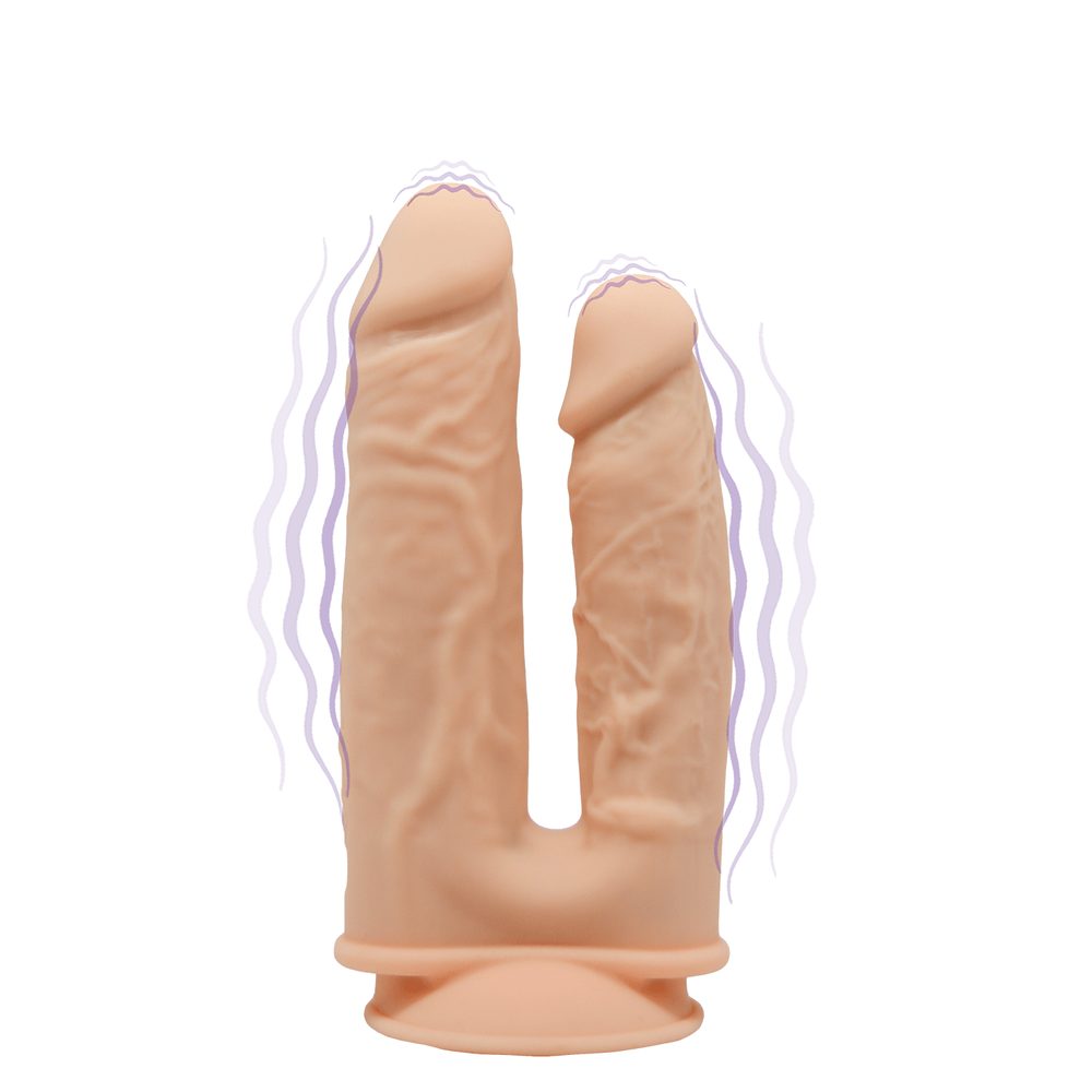 E-shop SilexD Model 1 Double Penetration Vibrating Premium Silicone Dual Density Dildo 7" 8" Flesh