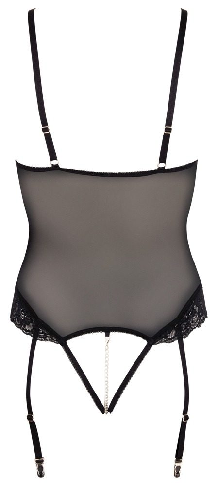 Průhledné body s krajkou a otevřenou podprsenkou S Cottelli Collection Bondage - L (obrázek 9)
