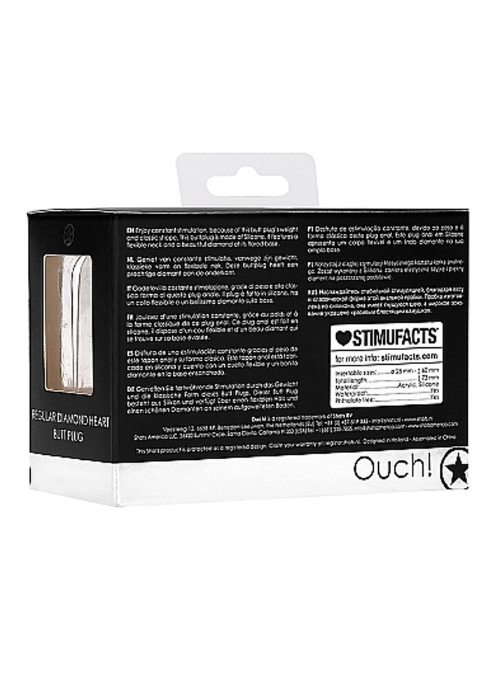 Ouch! Regular Diamond Butt Plug Black (obrázek 5)