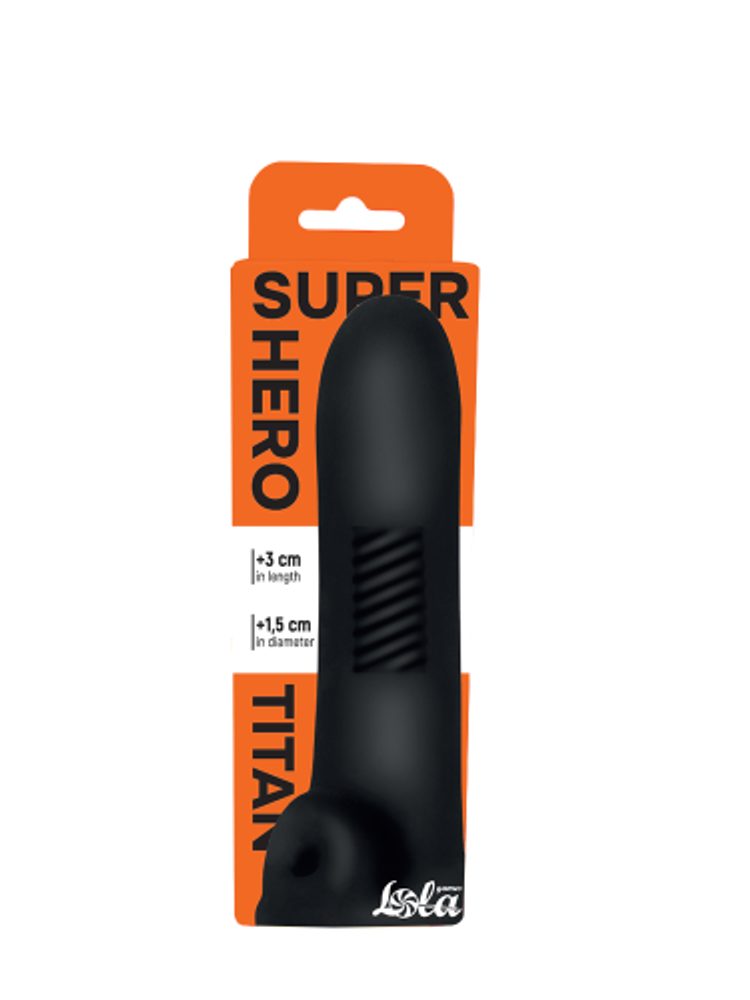 Lola Games Penis sleeve Super Hero Titan Black (obrázek 7)