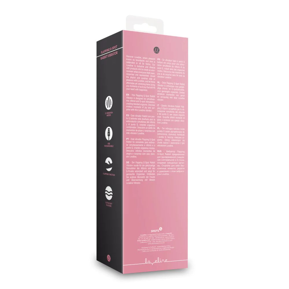 LOVELINE Flapping G Spot Rabbit Vibrator Pink Arabesque (obrázek 3)
