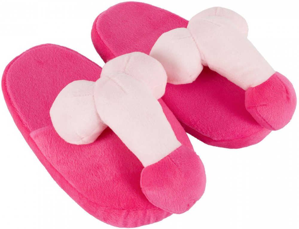 Levně Plyšové pantofle Penispuschen pink