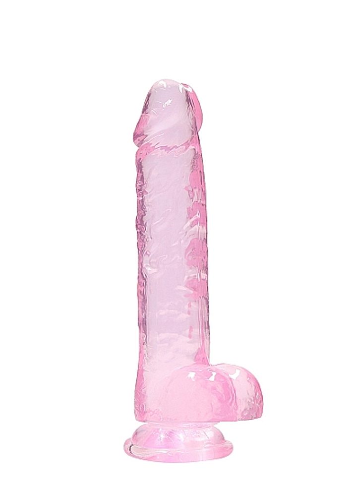 Levně RealRock Crystal Clear 19cm Pink