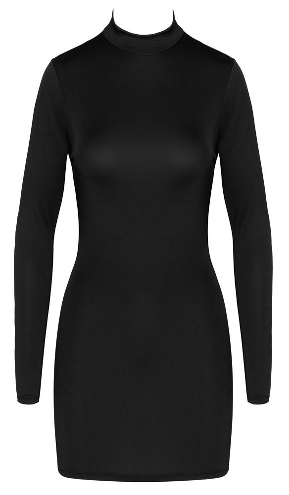 Cottelli Open Back Tight-fitting Mini Dress with Long Sleeves - M (obrázek 7)