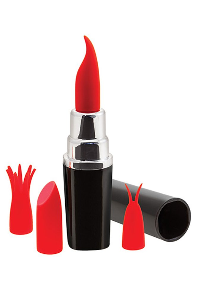 Levně S Pleasures Lipstick Vibrator Black/Red