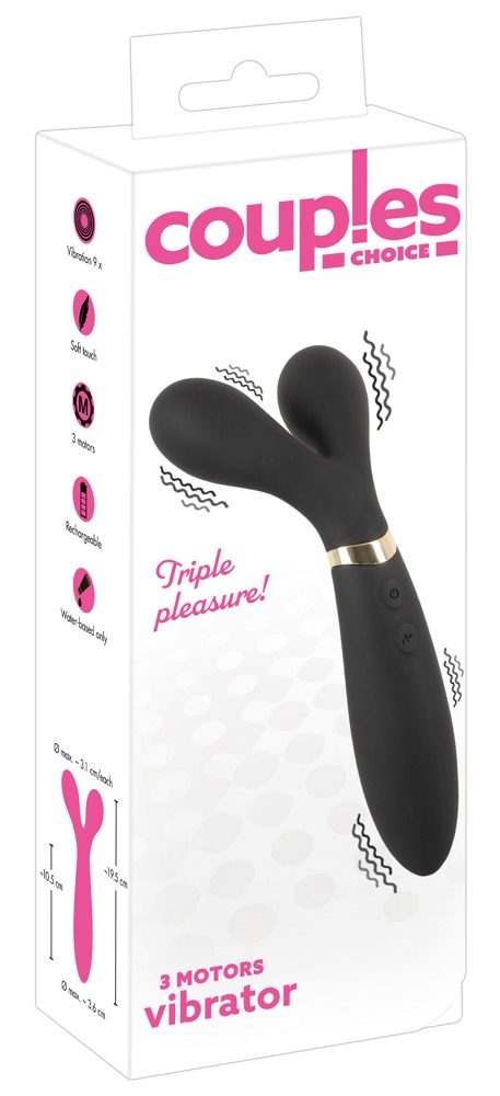 Coup!es Choice 3 Motors Vibrator Black (obrázek 11)