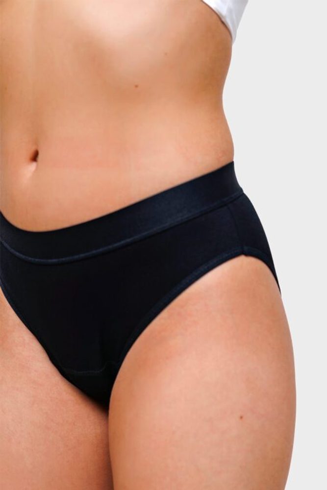 Menštruačné nohavičky klasické bambusové, stredné menštruačné (čierne) - XL