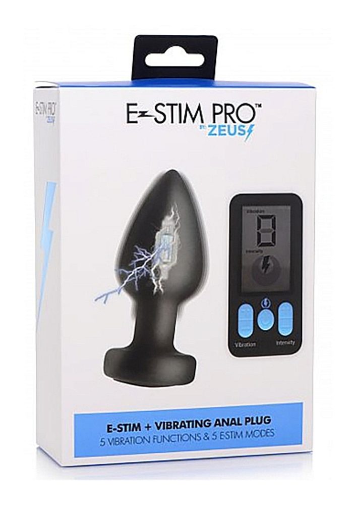 Zeus Electrosex E-Stim Pro Silicone Vibrating Anal Plug with Remote