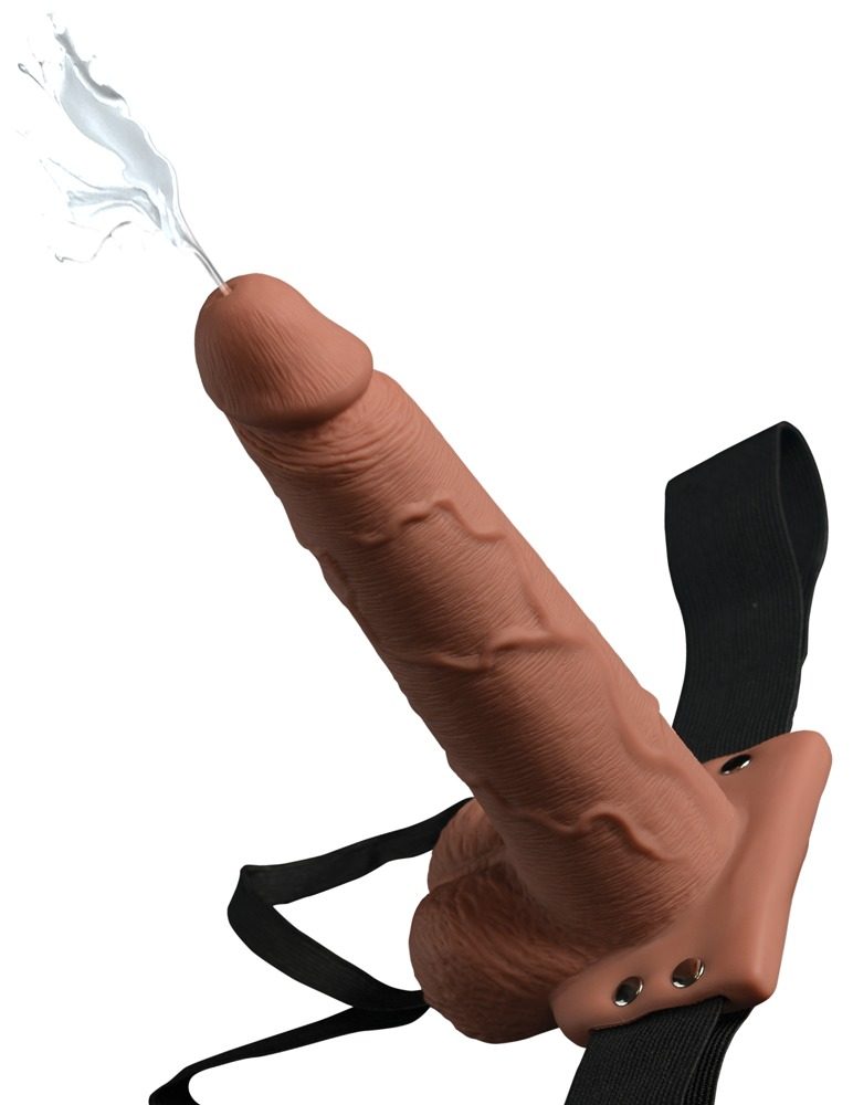 Levně Fetish Fantasy 7.5" Hollow Squirting Strap-On with Balls
