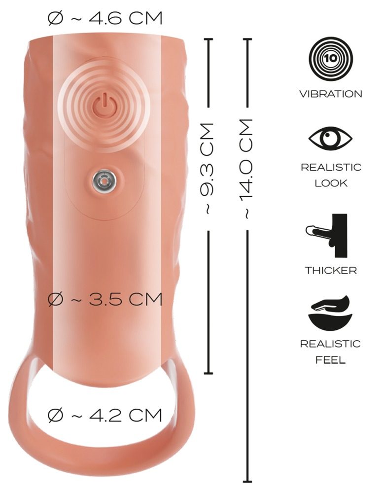 RealistiXXX RealSleeve vibrační návlek na penis otevřený (obrázek 5)