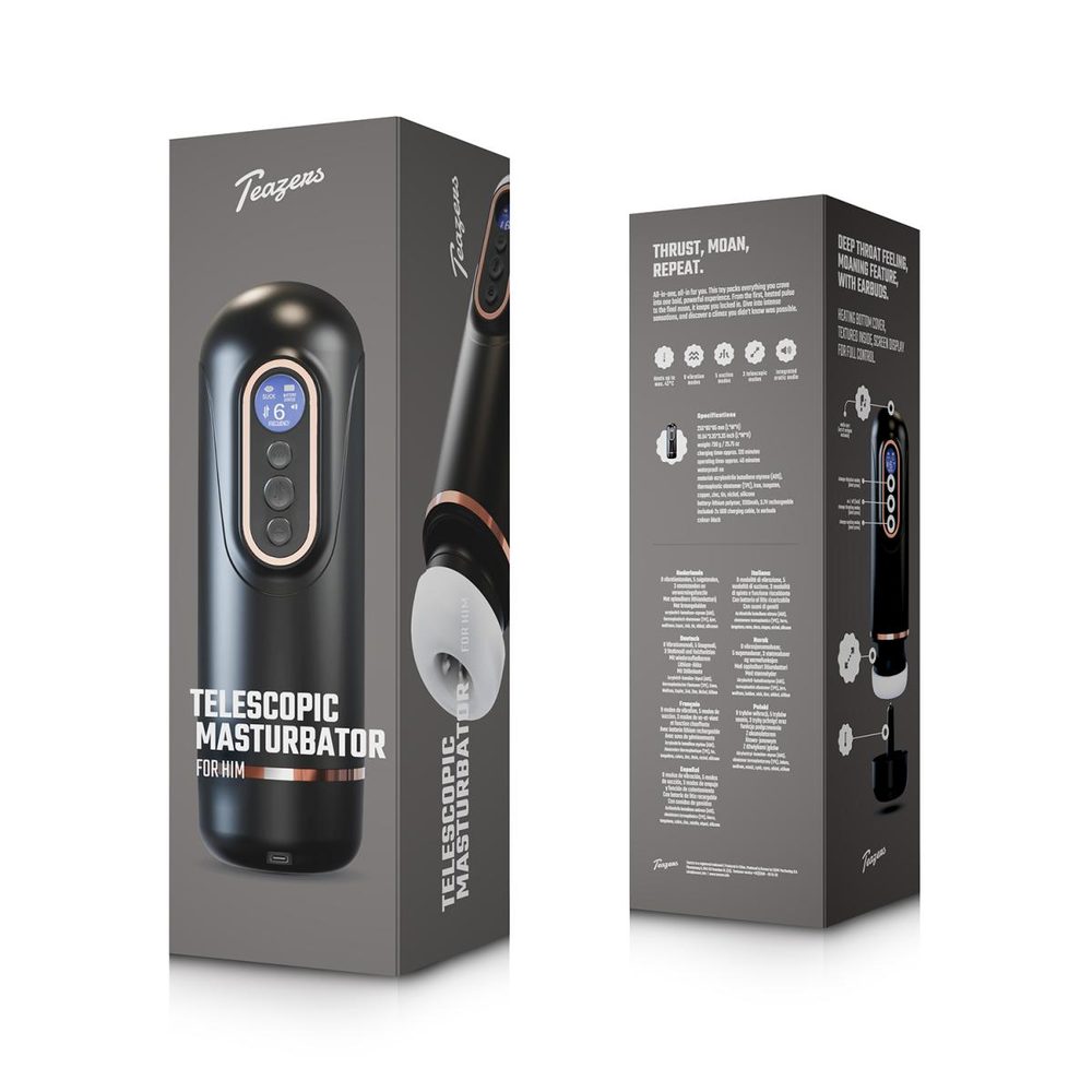 Teazers Telescopic Masturbator Black (obrázek 6)