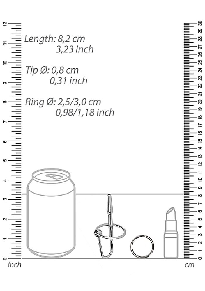 Ouch! Urethral Sounding Metal Plug with Ring
