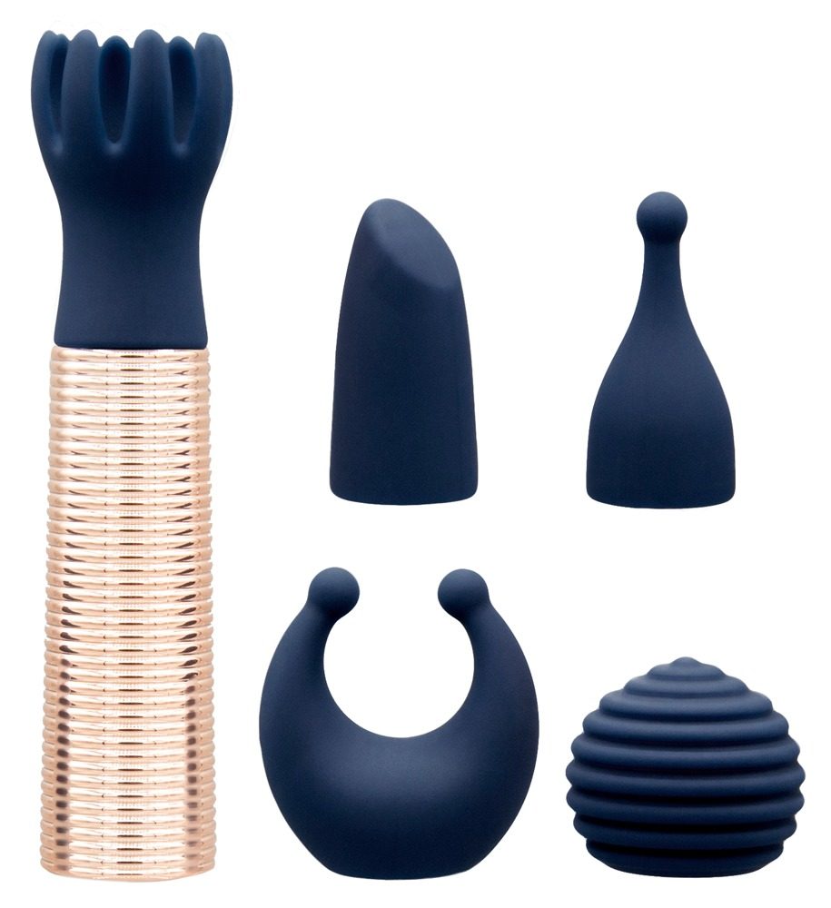 E-shop Pillow Talk Secrets Choices 6 Piece Mini Massager Set Navy Blue Rose Gold